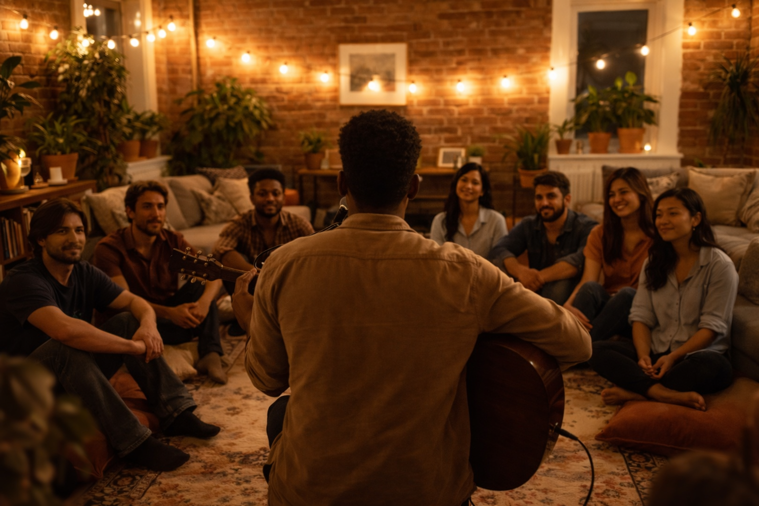 Fans experiencing intimate concert